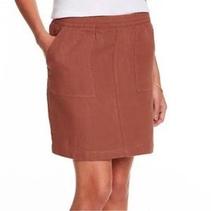 Garnet Hill Linen Pull On Elastic Waist Mini Skirt